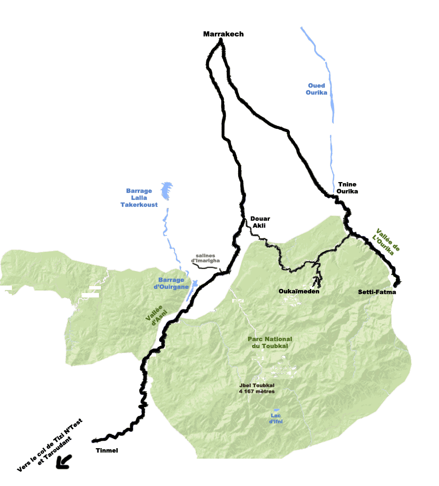 pla de la région sud Marrakech